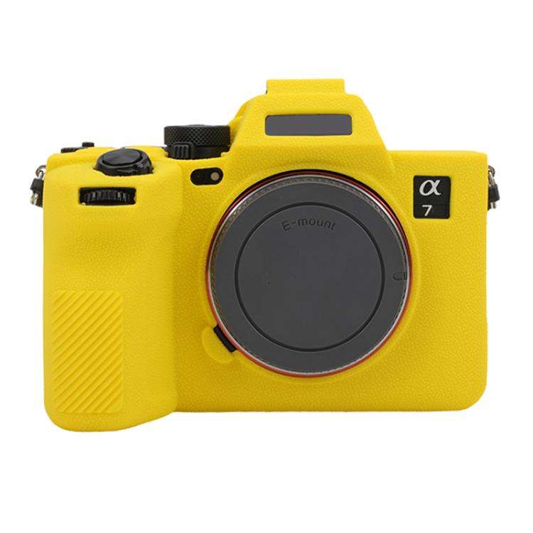 For Sony Alpha 7 V / ILCE-7M5 Litchi Texture Soft Silicone Protective Case(Yellow)