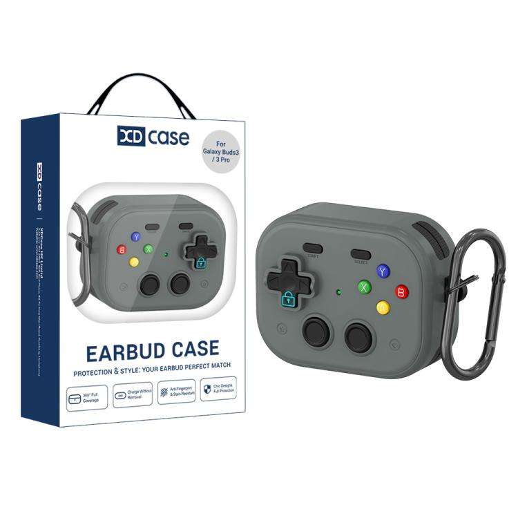 For Samsung Galaxy Buds3 / 3 Pro / 3 FE XDcase Retro Game Console Design Earbuds Protec ... (Grey)
