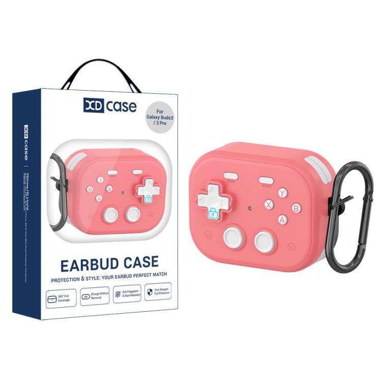 For Samsung Galaxy Buds3 / 3 Pro / 3 FE XDcase Retro Game Console Design Earbuds Protec ... (Pink)