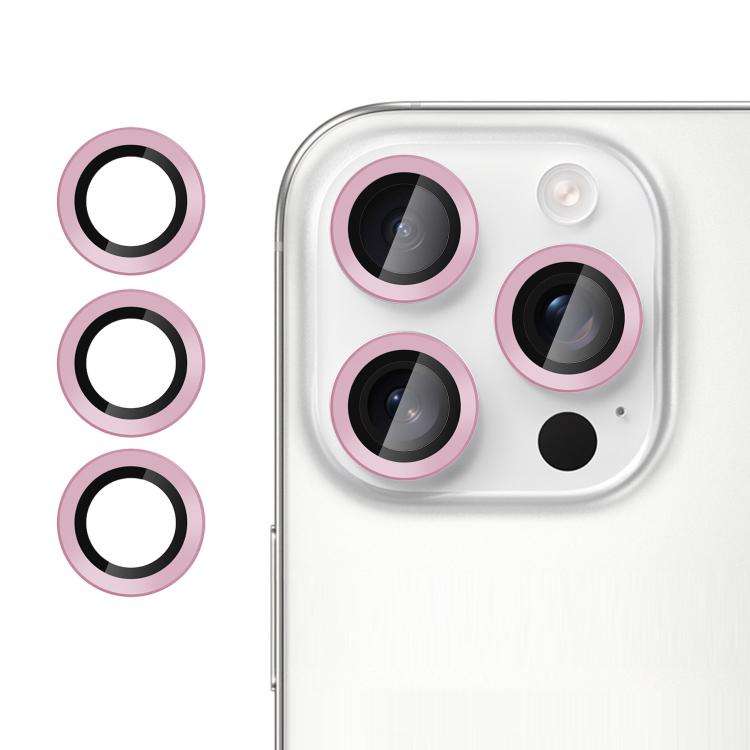For iPhone 15 Pro / 15 Pro Max Kalebol No Flicker Ultra-Thin Individual Camera Lens Tem ... (Pink)
