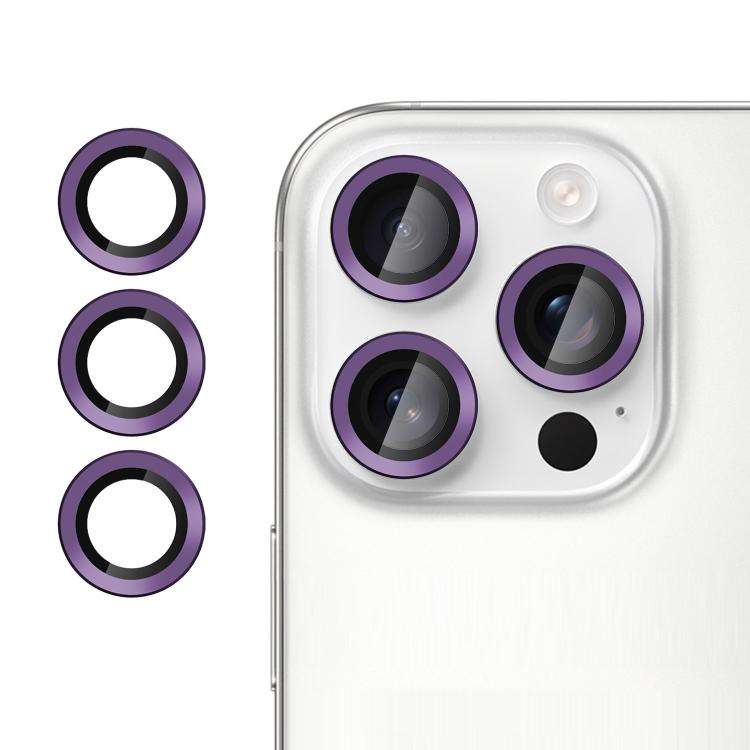 For iPhone 15 Pro / 15 Pro Max Kalebol No Flicker Ultra-Thin Individual Camera Lens T ... (Purple)