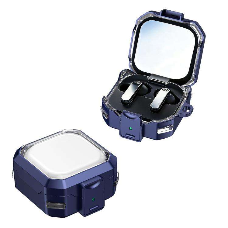 For Samsung Galaxy Buds4 / 4 Pro XDcase Rugged Armor Clear View Earphone Case(Blue)