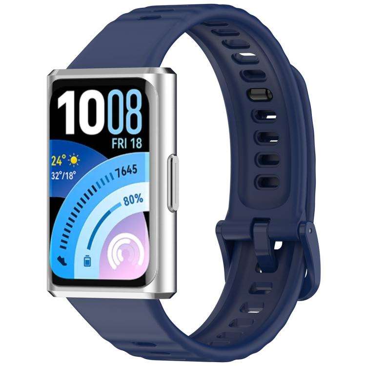 For Huawei Band 11 Pro / 11 xDfind Wavy Texture Silicone Watch Band(Midnight Blue)
