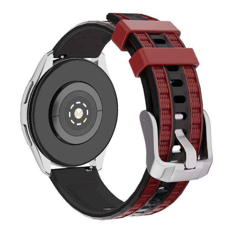 22mm xDfind Dual-color Silicone Watch Band(Black Red)