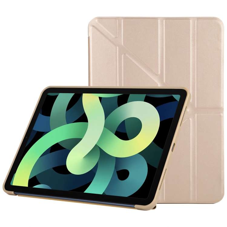 TPU Horizontal Deformation Flip Leather Case with Holder For iPad Air 2022 ... (Champagne Gold)
