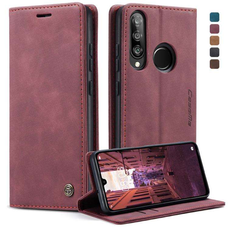 CaseMe-013 Multifunctional Retro Frosted Horizontal Flip Leather Case for Huawei P3 ... (Wine Red)