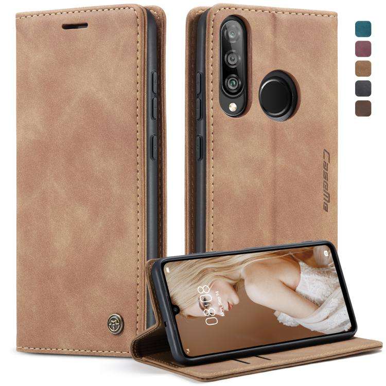 CaseMe-013 Multifunctional Retro Frosted Horizontal Flip Leather Case for Huawei P30 L ... (Brown)