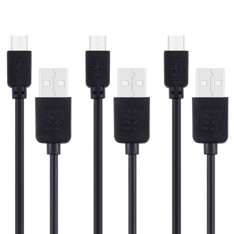 3 PCS HAWEEL 1m High Speed Micro USB to USB Data Sync Charging Cable Kits For Galaxy, Huawei, Xiao