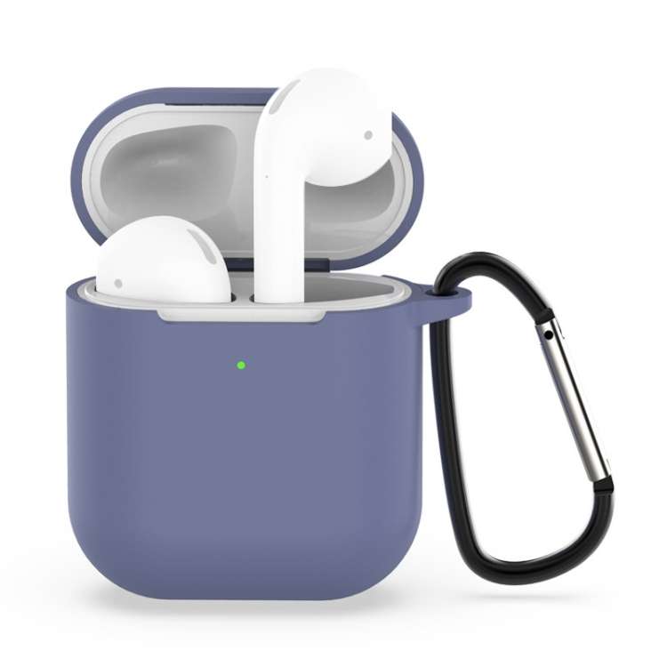 Wireless Earphones Shockproof Silicone Protective Case for Apple AirPods 1 / 2(Gray Blue)