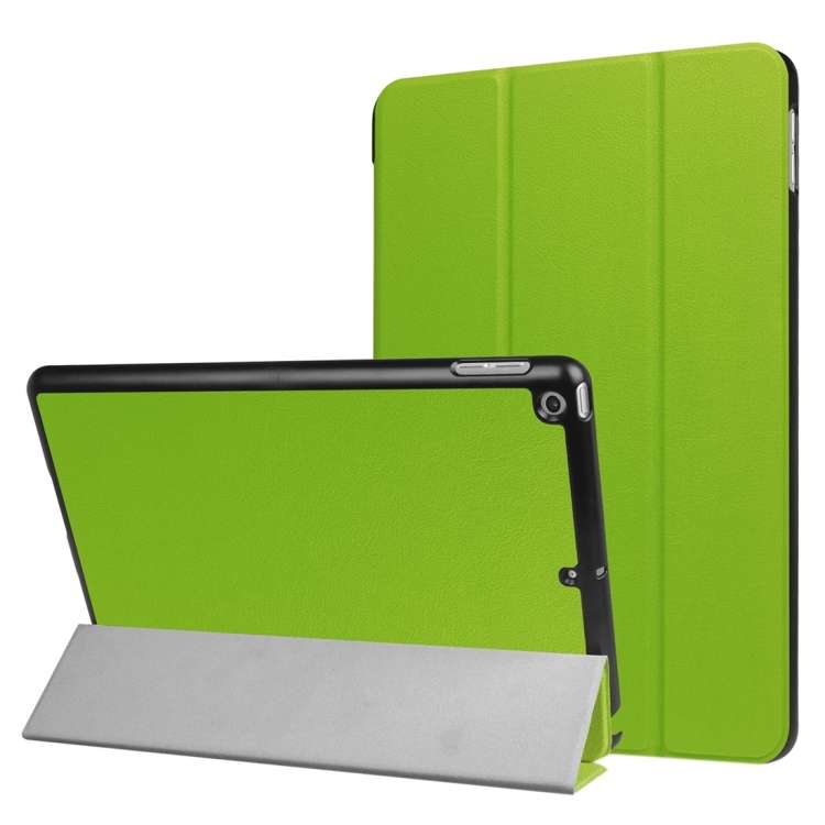 For iPad 9.7 (2018) & iPad 9.7 (2017) Custer Texture Horizontal Flip Leather Case with ... (Green)