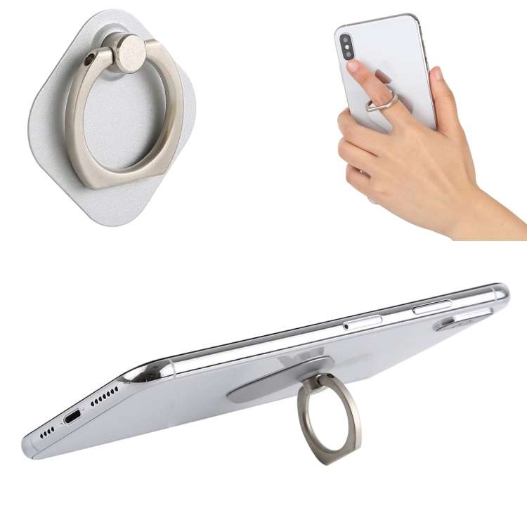 Ring Phone Metal Holder for iPad, iPhone, Galaxy, Huawei, Xiaomi, LG, HTC and Other S ... (Silver)