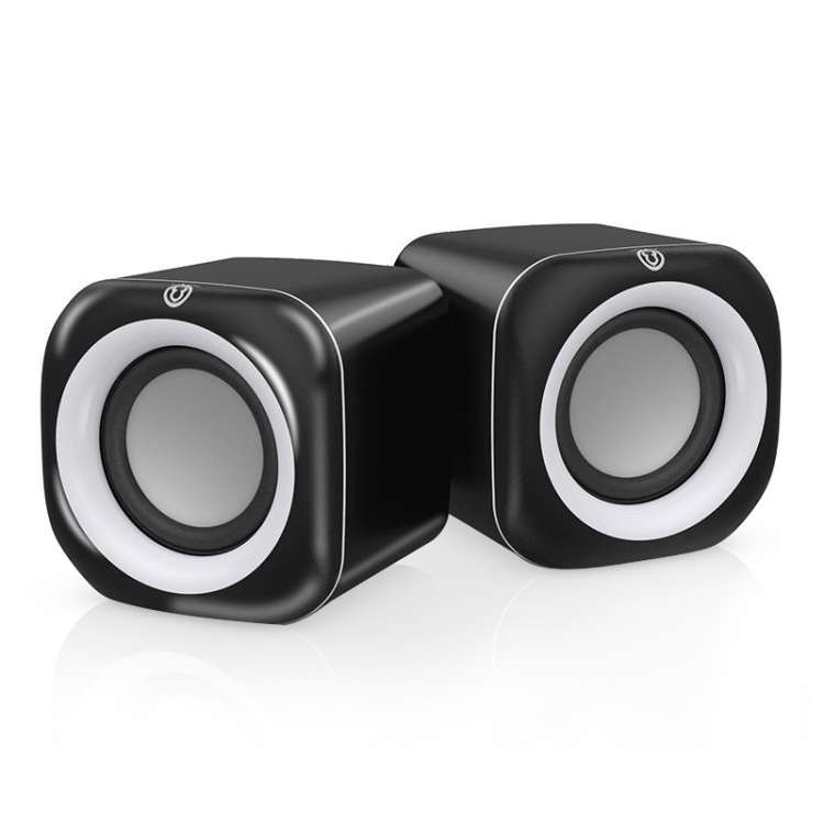 A1 Upgraded Version USB Wire-controlled 4D Stereo Sound Mini Wired Speaker, Cable Leng ... (Black)