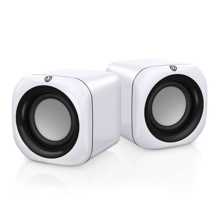 A1 Upgraded Version USB Wire-controlled 4D Stereo Sound Mini Wired Speaker, Cable Leng ... (White)