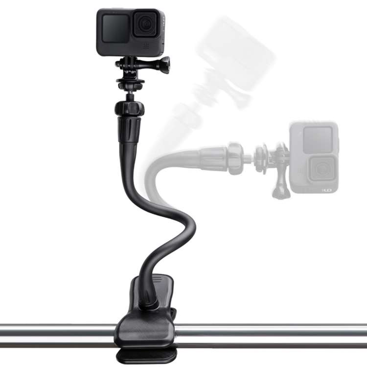 Flexible Arm Desktop Rod Action Camera Phone Holder Stand(Black)
