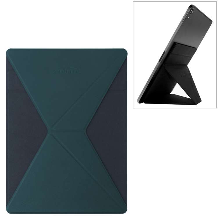 Mutural For iPad 9.7 inch-12.9 inch PU Leather Angle Adjustable Adhesive Tablet PC Inv ... (Green)