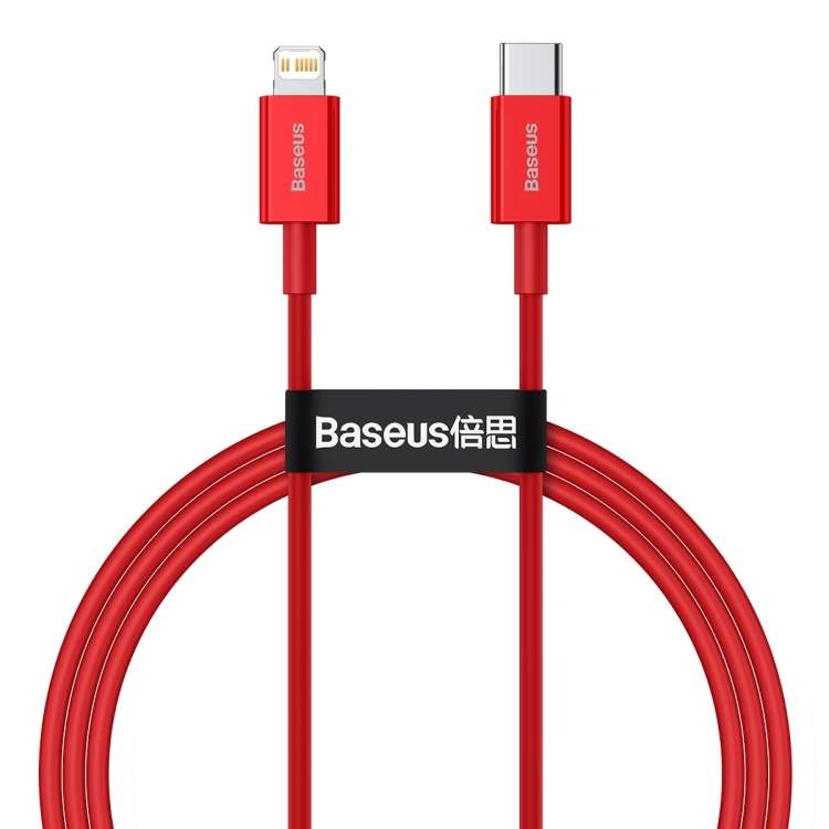 Baseus Superior Series CATLYS-A09 PD 20W USB-C / Type-C to 8 Pin Interface Fast Charging ... (Red)