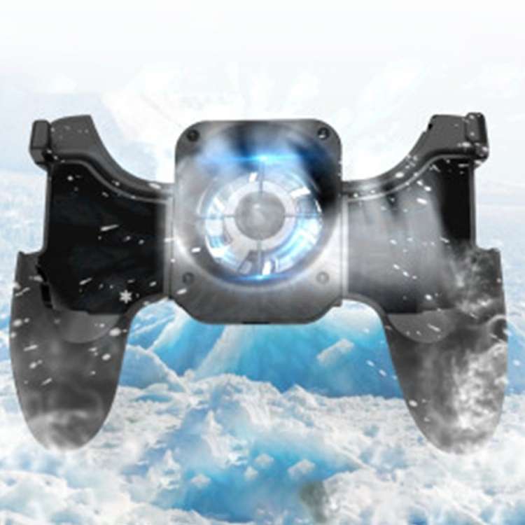 S-02 Six-finger Linkage Cool Wind Cooling Mobile Phone Gamepad with Bracket, Suitable for 4.7-6.5