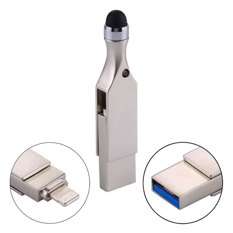 RQW-10E 2 in 1 USB 2.0 & 8 Pin 64GB Flash Drive with Stylus Pen