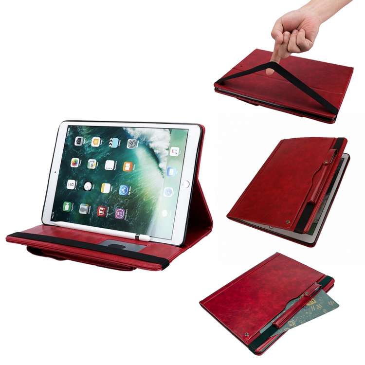 Horizontal Flip Leather Case for iPad Pro 12.9 (2017) & Pro 12.9 (2015), with Double Car ... (Red)