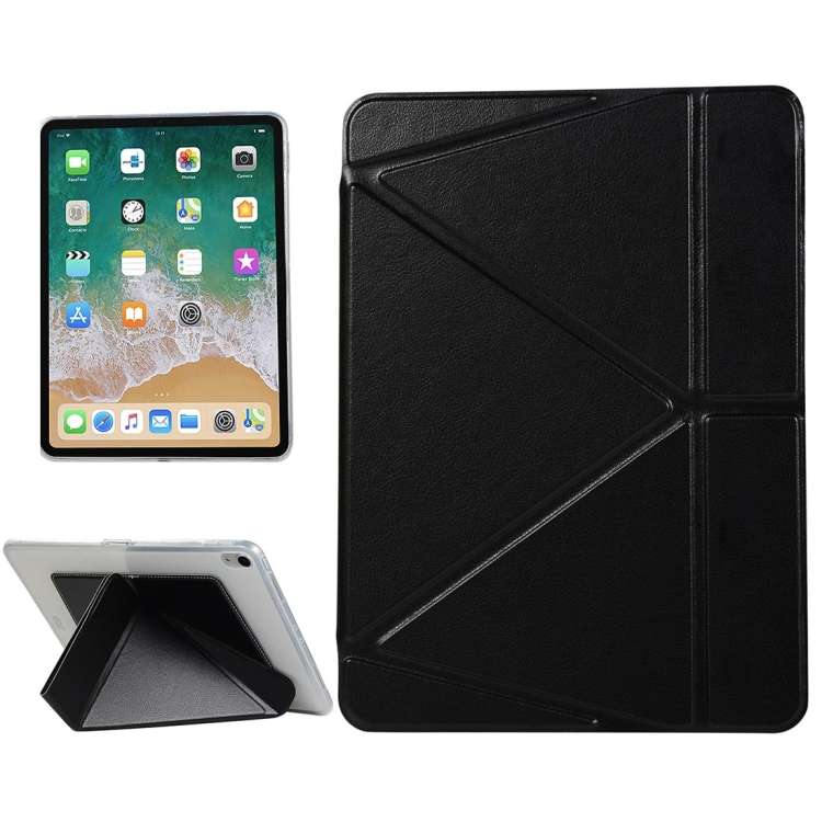 PU Leather Case for iPad Pro 11 inch (2018), with Multi-folding Holder & Sleep / Wake ... (Black)