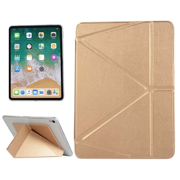 PU Leather Case for iPad Pro 11 inch (2018), with Multi-folding Holder & Slee ... (Champagne Gold)