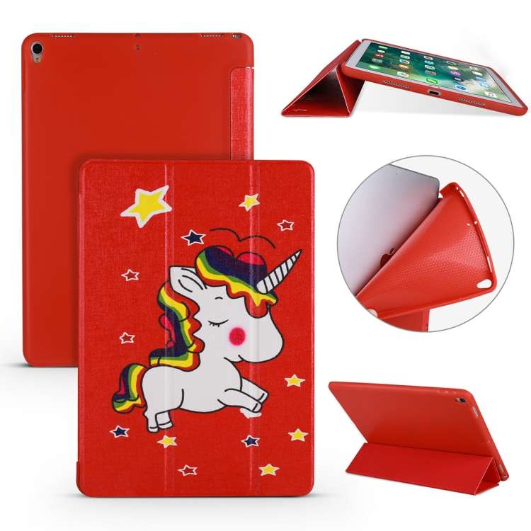 Unicorn Pattern Horizontal Flip PU Leather Case for iPad Air 2019 / Pro 10.5 inch, with Three-fold