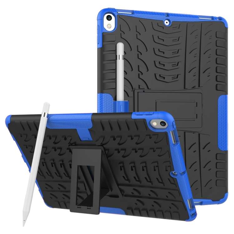 Tire Texture TPU+PC Shockproof Case for iPad Air 2019 / Pro 10.5 inch, with Holder & Pe ... (Blue)