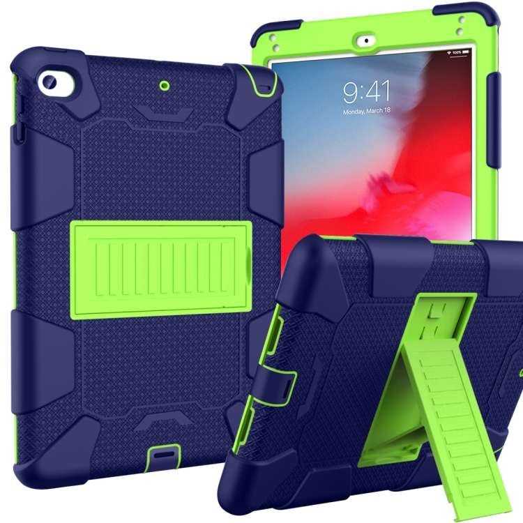Shockproof Two-color Silicone Protection Shell for iPad Mini 2019 & 4 ... (Navy Blue+Yellow-green)