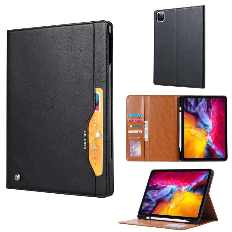 Knead Skin Texture Horizontal Flip Leather Case for iPad Pro 12.9 inch 2022/2021/2020 ... (Black)