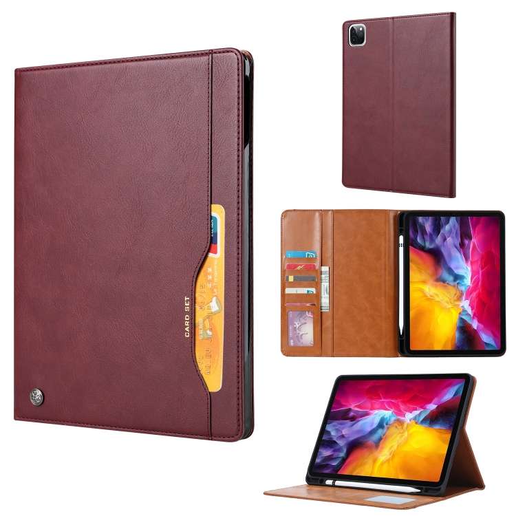 Knead Skin Texture Horizontal Flip Leather Case for iPad Pro 11 inch 2022/2021/2020 ... (Wine Red)