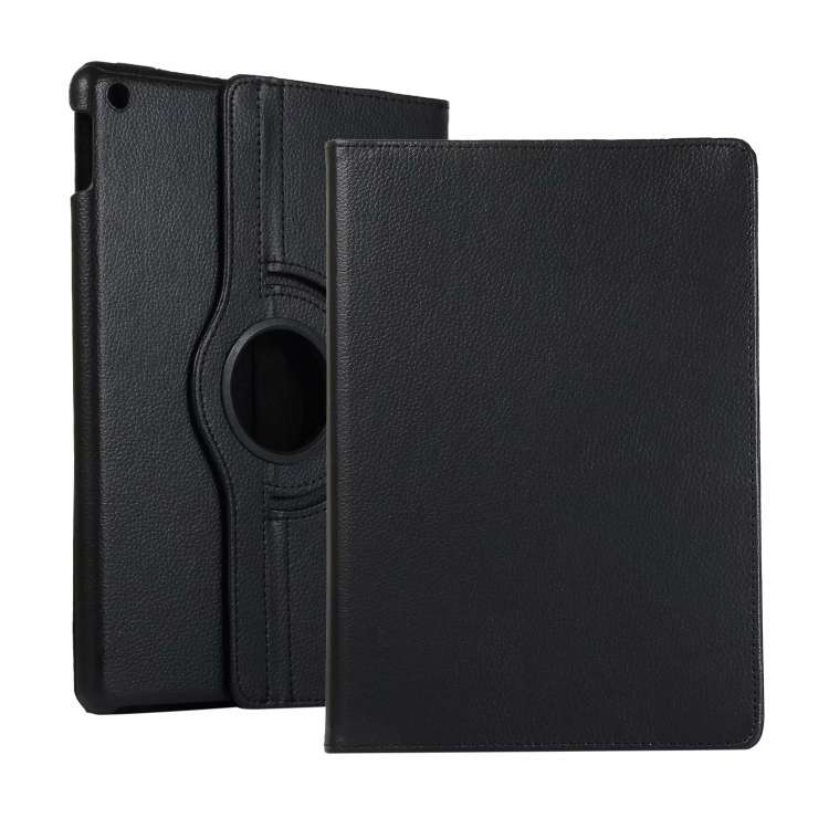 For iPad 10.2 / iPad Air 2019 10.5 / iPad 10.2 2020 Litchi Texture Horizontal Flip 360 ... (Black)