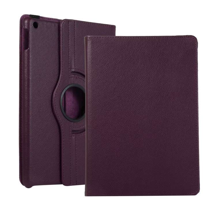For iPad 10.2 / iPad Air 2019 10.5 / iPad 10.2 2020 Litchi Texture Horizontal Flip 36 ... (Purple)