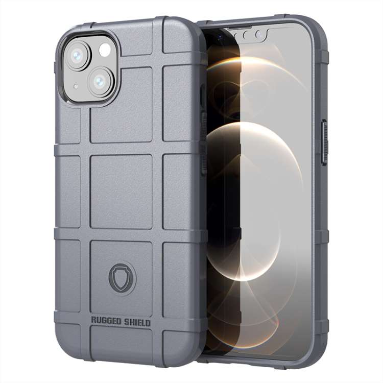 For iPhone 13 mini Rugged Shield Full Coverage Shockproof TPU Case (Grey)