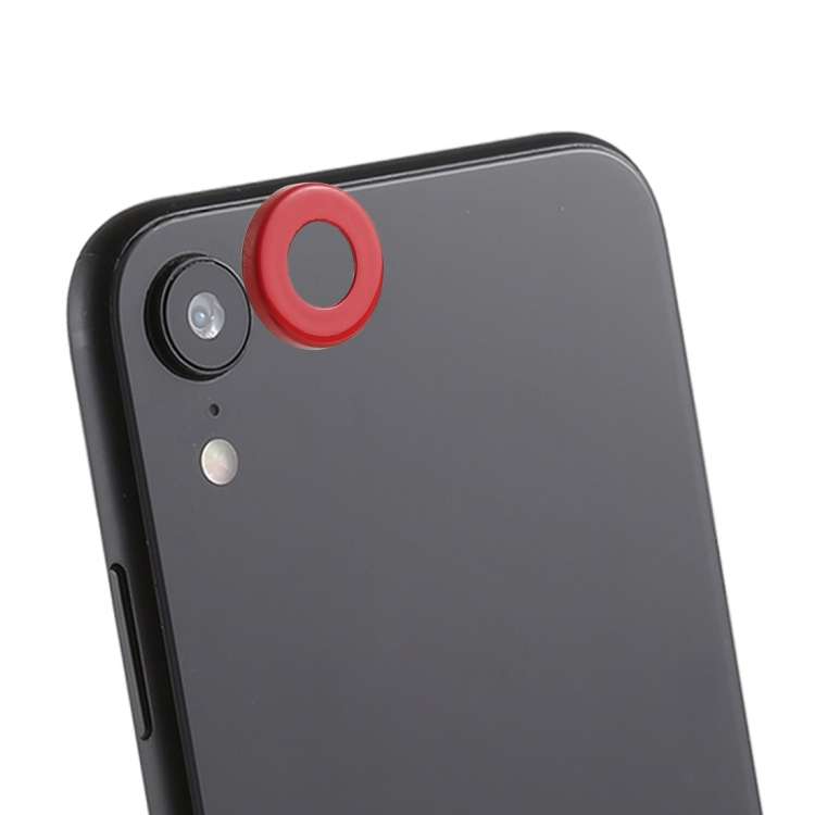 Rear Camera Lens Protection Ring Cover with Eject Pin for iPhone XR(Red)