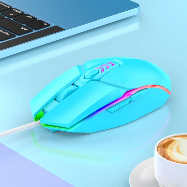 S700 Colorful Light USB Wired Office Gaming Mouse (Blue)