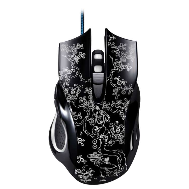 Chasing Leopard 169 USB 2400DPI Four-speed Adjustable LED Backlight Wired Optical E-sp ... (Black)