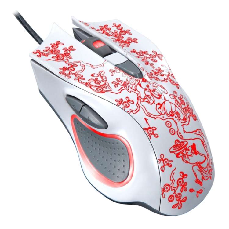 ZGB 169 USB 2400DPI Four-speed Adjustable LED Backlight Wired Optical E-sport Gaming M ... (White)