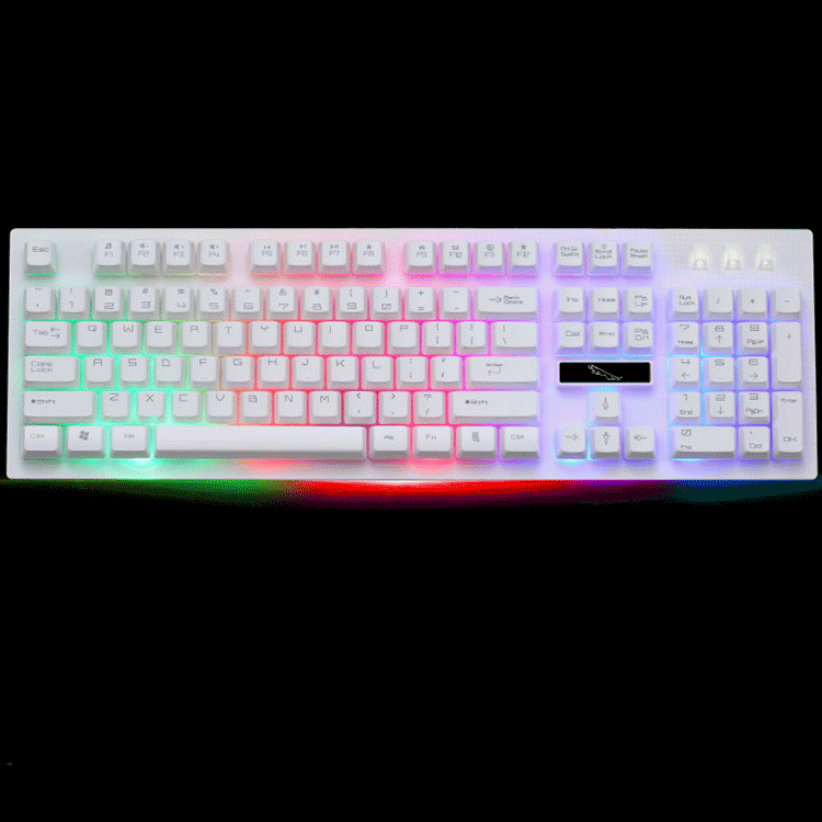 ZGB G20 104 Keys USB Wired Mechanical Feel Glowing Computer Keyboard Gaming Keyboard(White)
