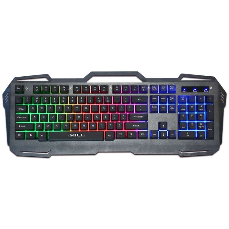 iMICE AK-400 USB Interface 104 Keys Wired Colorful Backlight Gaming Keyboard for Compu ... (Black)