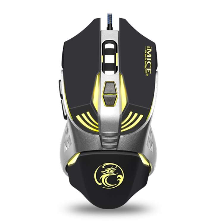 iMICE V5 USB 7 Buttons 4000 DPI Wired Optical Colorful Backlight Gaming Mouse for Comp ... (Black)