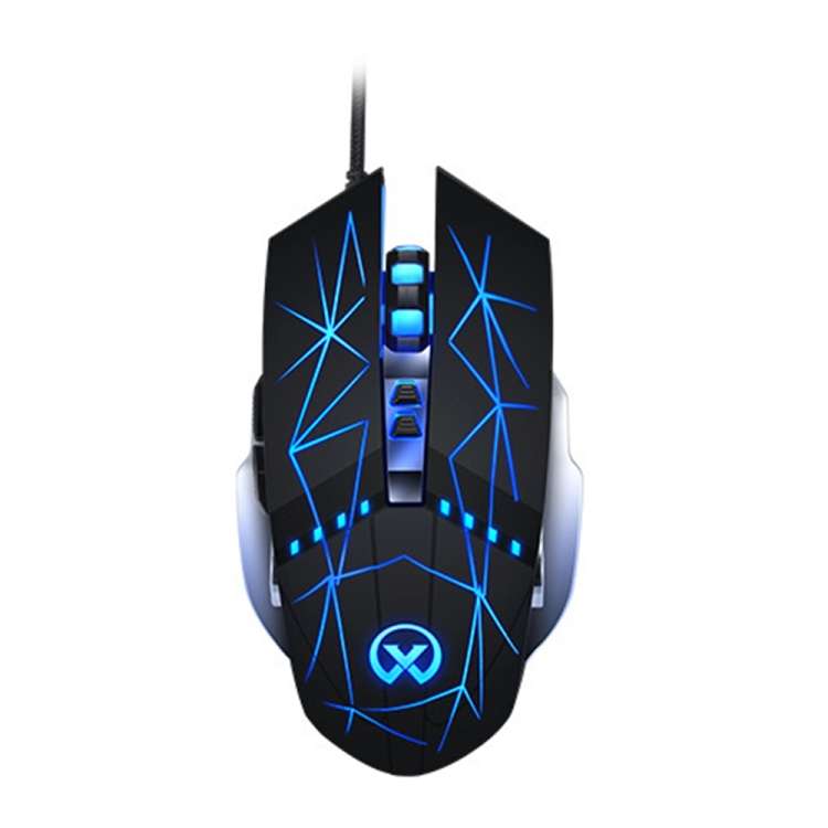 GM20 3200DPI 4-modes Adjustable 7-keys RGB Light Wired Gaming Mouse (Starlight Black)