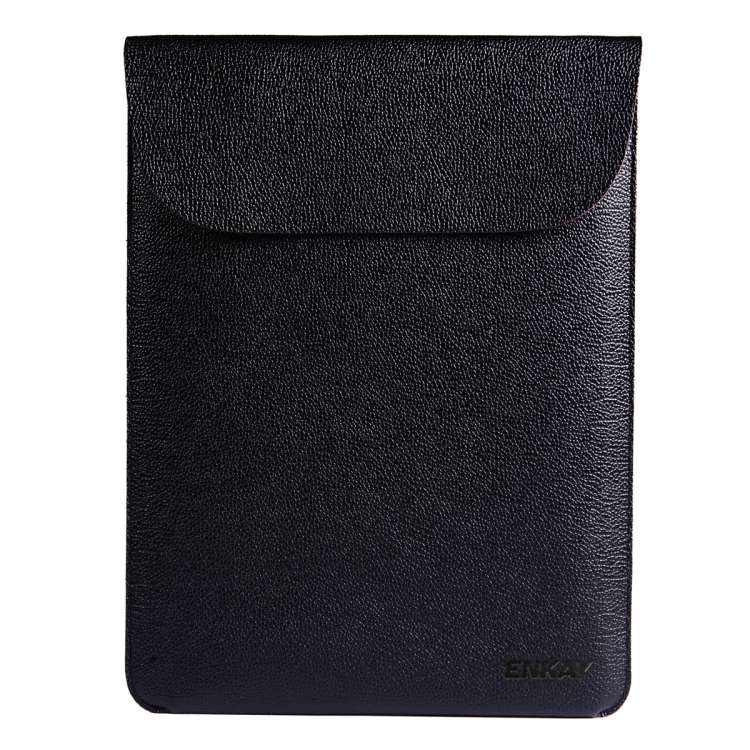 ENKAY Vertical Section Ultra-light Ultra-thin PU Leather Liner Bag Computer Bag Protec ... (Black)