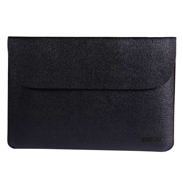 ENKAY Cross-Section Ultra-light Ultra-thin PU Leather Liner Bag Computer Bag Protectiv ... (Black)