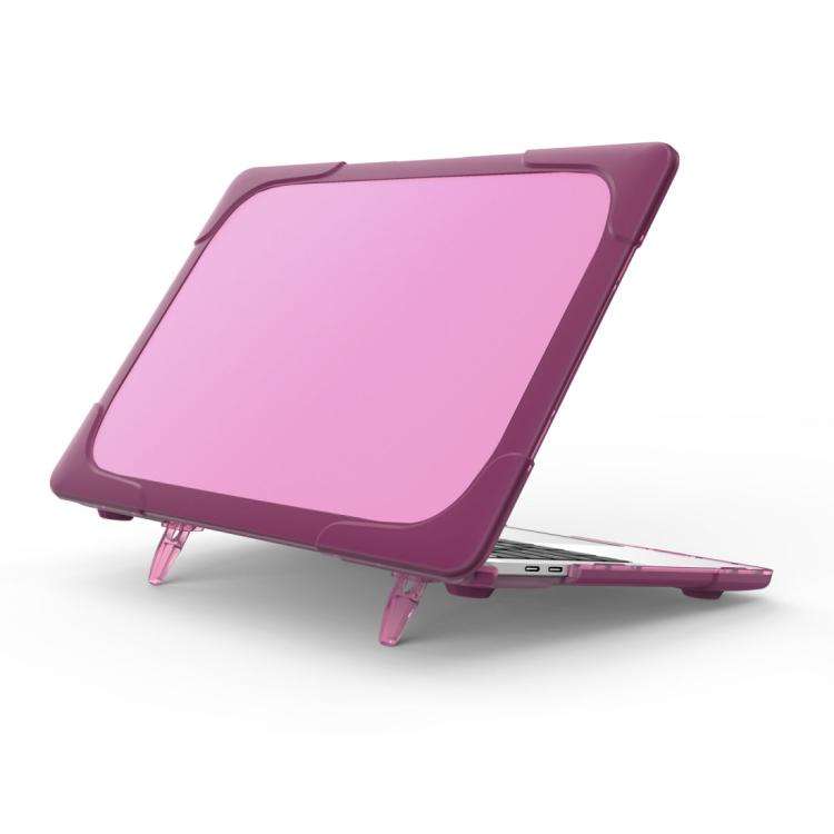 For Macbook Pro 13.3 inch (A1708) & with Touchbar (A1706) Laptop TPU + PC Folding Sho ... (Purple)