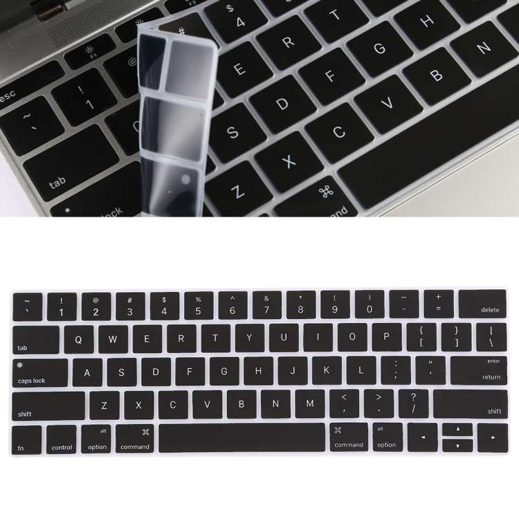 Keyboard Protector Silica Gel Film for MacBook Pro 13 / 15 with Touch Bar (A1706 / A19 ... (Black)