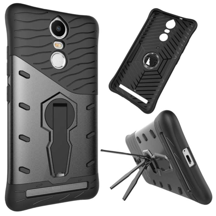 For Lenovo K5 Note Shock-Resistant 360 Degree Spin Tough Armor TPU+PC Combination Case ... (Black)