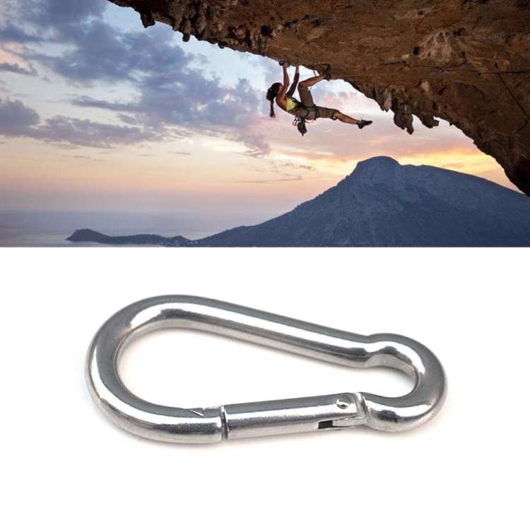 M10 Stainless Steel Carabiner Spring Hook Multi-tool Mountaineering Buckle Lock Camping Hook Rope,