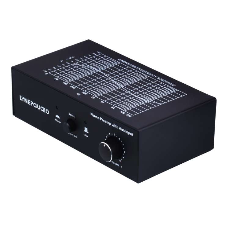 B855 LINEPAUDIO Phone Prephonograph Signal Amplifier with Auxiliary Input and Volume C ... (Black)