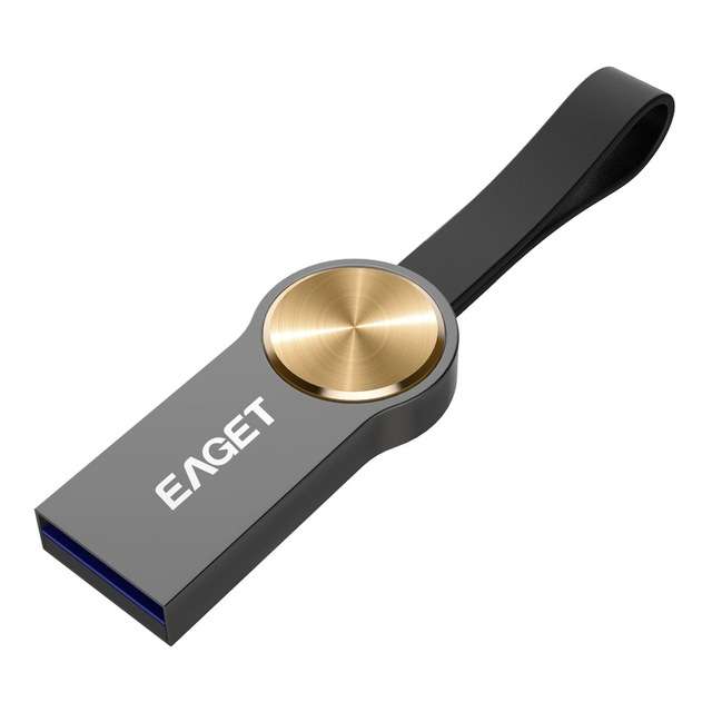 EAGET U80 64GB USB 3.0 Waterproof Shockproof Disc Shape U Disk (Gold)