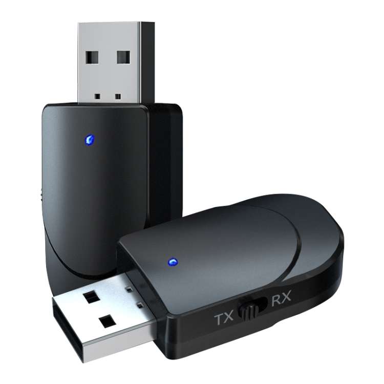 KN330 3 in 1 USB Bluetooth 5.0 Adapter Audio Transmitter Receiver with Switch Button & 3.5mm AUX I
